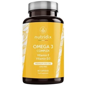 Omega 3 2000 mg per Dose - Acidi Grassi Essenziali DHA ed EPA - Olio di Pesce Puro ad Alta Concentrazione con Vitamina D ed E - 
