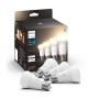 Philips Hue White Confezione da 4 Lampadine LED Smart, con Bluetooth, Attacco E27, 9 W