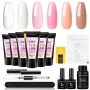 Shelloloh Set di 6 smalti in gel per unghie da 36 W, UV/LED, lampada per unghie, set di base per lampada UV e LED, set di smalti