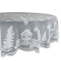 Asunflower - Tovaglia natalizia in pizzo con fiocco di neve, per decorazione natalizia, 177,8 cm, colore: Bianco