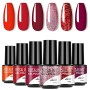ROSALIND Smalti Semipermanente Per Unghie Kit Rosso 6 Colori  Glitter San Valentino