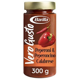 Barilla Vero Gusto, Sugo con Peperoni e Peperoncino Calabrese, con Olio Extra Vergine di Oliva, Senza Zuccheri e Conservanti Agg