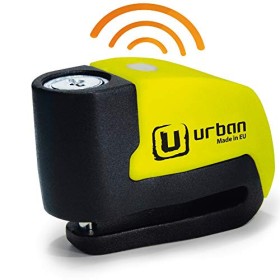 Urban Security UR6 Antifurto Bloccadisco con Allarme + Avvertimento 120dB, 6 mm, Prodotto nell'UE, Universale Moto Scooter Bici,