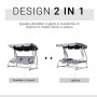 Outsunny Dondolo Letto da Giardino 3 Posti Schienale Reclinabile Tetto Regolabile Grigio 200×120×164cm