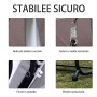 Outsunny Dondolo Letto da Giardino 3 Posti Schienale Reclinabile Tetto Regolabile Grigio 200×120×164cm