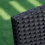 Outsunny Set 4 Sedie da Giardino e Tavolo con Ripiano in Vetro, Arredamento da Esterno in Rattan PE e Metallo, Nero