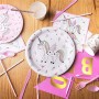 Amycute 98 Pezzi Stoviglie per Feste di Compleanno di Unicorno, Unicorno Piatti, Tovaglioli, Bicchieri, Cannucce, Coltelli, Forc