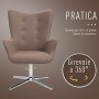 homcom Poltrona Girevole 360° da Ufficio o Studio, Design Vintage con Braccioli e Imbottitura, Scamosciata, 71 x 74 x 106cm