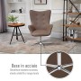 homcom Poltrona Girevole 360° da Ufficio o Studio, Design Vintage con Braccioli e Imbottitura, Scamosciata, 71 x 74 x 106cm