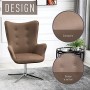 homcom Poltrona Girevole 360° da Ufficio o Studio, Design Vintage con Braccioli e Imbottitura, Scamosciata, 71 x 74 x 106cm
