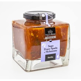 VILLA REALE SUPREME SUGO al Pesce Spada e Melanzane 290 Gr. Specialità siciliane per ricette, sugo pronto, sugo al pesce spada 