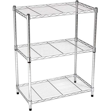 AmazonBasics - Scaffalatura a 3 ripiani, Cromato