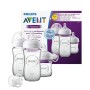 Philips AVENT Allattamento SCD303/01 Set Prime Poppate Natural, Kit Composto da 3 Biberon/1 Ciuccio, Transparente in Vetro