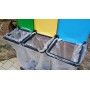 Adventa Portasacco-Portarifiuti Tris Raccolta Differenziata, Grigio Nero, 94.5 x 36 x 81