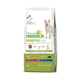Natural Trainer Sensitive Plus - Cibo per Cani Adulti di Taglia Media e Grande, Alimento Secco con Cavallo-Riso-Olio, 12kg