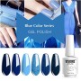 Vishine – Set di 6 smalti gel semi permanenti 8 ml blu turchese verde Soak Off UV LED smalto per unghie gel nail art con confe