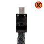 Glo Bracciale di Ricarica USB con Connettore USB-C Compatibile con Sigaretta Elettronica e Cellulari Colore Nero Effetto Similpe