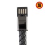Glo Bracciale di Ricarica USB con Connettore USB-C Compatibile con Sigaretta Elettronica e Cellulari Colore Nero Effetto Similpe