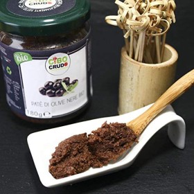 Cibocrudo Patè di Olive Nere Bio, Coltivati in Italia, Solo Ingredienti Biologici, 93% di Olive, Gusto Intenso e Deciso, per Pa