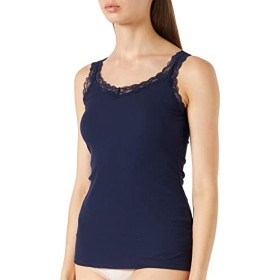 Marchio Amazon - Iris & Lilly Canotta in Cotone Donna, Pacco da 2, Blu (Navy), M, Label: M