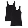 Iris & Lilly Canotta in Cotone Donna, Pacco da 2, 2 x Nero, Medium