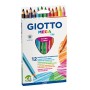 Giotto 220600 - Gio Mega-Tri Astuccio 12 Maxi Pastelloni Colorati