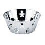 Alessi Girotondo AKK04 Cestino di Design con Decoro Traforato, Acciaio Inox 18/10, Lucido