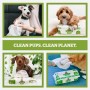 Salviette Pogi per toelettatura - 100 salviette deodoranti per Cani - biodegradabili, Profumo di tè Verde, Naturali