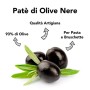 Cibocrudo Patè di Olive Nere Bio, Coltivati in Italia, Solo Ingredienti Biologici, 93% di Olive, Gusto Intenso e Deciso, per Pa