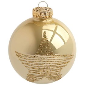 Heitmann Deco Krebs & Sohn Set di 20 Palline di Natale in Vetro - Albero di Natale Deco Appeso - Palle di Natale 5,7 cm - Oro Av