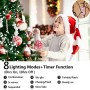 Qedertek Luci Albero di Natale, Catena Luminosa 20M 200 LED, Luci di Natale Esterno ed Interno, Cavo verde scuro, Luci Bianco Ad