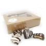 Cuori di pasta di mandorla al rum, ricoperti di finissimo cioccolato. In box regalo San Valentino (gr.300)