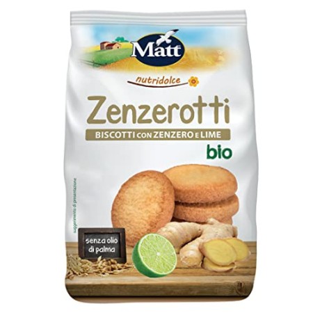 Zenzerotti bio, Biscotti con Zenzero e Lime, Vegan Ok - 200 gr