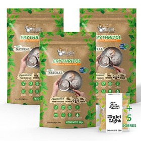 Eritritolo 100% Naturale Consumo Sostenibile 3Kg Dolcificanti 0 Calorie + (regalo 10 bustine nuovo edulcorante marrone ) diete, 