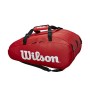 Wilson Tour 2 Comp, Borsa da Tennis Unisex-Adulto, Rosso/Bianco, 6 Racchette