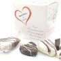 Cuori di pasta di mandorla al rum, ricoperti di finissimo cioccolato. In box regalo San Valentino (gr.300)
