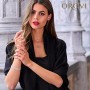 Orovi, Anello da donna in oro bianco (750) 18 kt con trio di diamanti da 0,12 kt, realizzato a mano in Italia e Oro bianco, 20, 