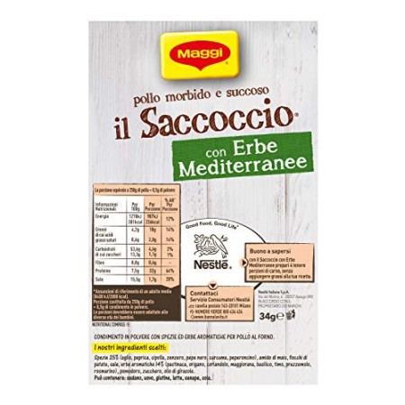MAGGI Idea per il Saccoccio con Erbe Mediterranee, Condimento in Polvere con Spezie ed Erbe Aromatiche per Pollo al Forno