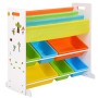 SONGMICS Scaffale Porta Giocattoli per Bambini Libreria Mensola con 6 Scatole (Bianco) GKR03W