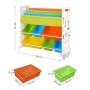 SONGMICS Scaffale Porta Giocattoli per Bambini Libreria Mensola con 6 Scatole (Bianco) GKR03W