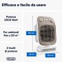 De'Longhi HFS50F24 Termoventilatore Vertical Edege, 2400 W, Bianco/Beige