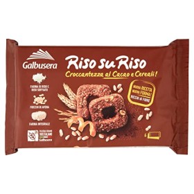 Galbusera - Riso su Riso, Biscotto con Cereali,Riso e Cacao, 220 g