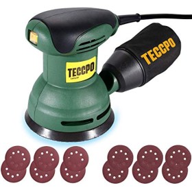 Levigatrice Orbitale, TECCPO 14000 RPM 280W, 12 Carte Vetrate 125mm (80 e 180grit), Diametro de Pendolo 2,5mm, Sacchetto per Pol