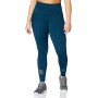 Marchio Amazon - AURIQUE Leggings Sportivi con Inserto in Mesh Donna, Blu (Gibraltar Sea), 44, Label:M
