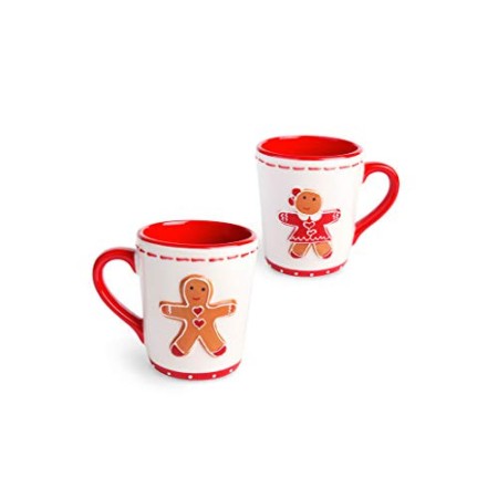 Excelsa Ginger Boy&Girl Set 2 Tazze Mug, Ceramica, Multicolore
