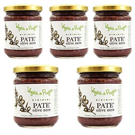 Voglia Di Puglia Pate Di Olive Nere In Olio Extravergine D'oliva 5 Pezzi 190 Grammi