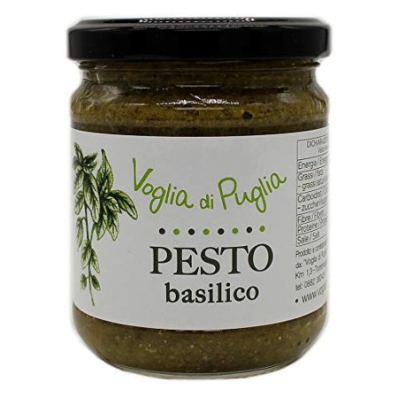 Voglia Di Puglia Pesto Alla Genovese In Olio Extravergine D'oliva 3 Confezioni da 190g 100% Made In Italy