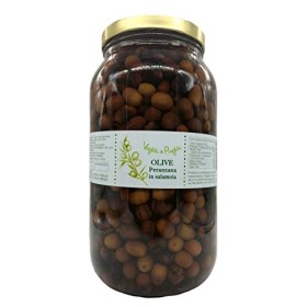 Voglia Di Puglia Olive Italiane Nere Peranzana In Salamoia 3 Confezioni da 1.8 kg Sgocciolato