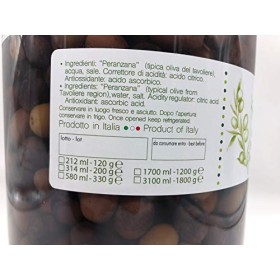 Voglia Di Puglia Olive Italiane Nere Peranzana In Salamoia 1.8 kg Sgocciolato