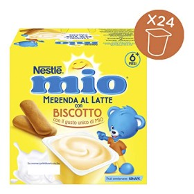 Nestlé Mio Merenda al Latte Biscotto, da 6 Mesi, 6 Confezioni da 4 Vasetti, 24 Vasetti